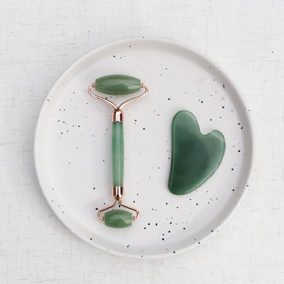 Roller de Jade Verde + Gua Sha